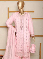 Romosh Embroidered Organza 3 Piece Stitched Suit RNPC25FE D-200-PNK